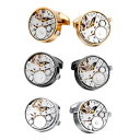 【送料無料】メンズアクセサリ— カフスボタンカフスボタンウォッチblesiya brass real working watch movements cufflinks steampunk cufflinks