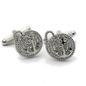 【送料無料】メンズアクセサリ—　ロープカフスボタンアンカーボックス