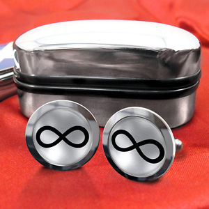 【送料無料】メンズアクセサリ—　カフスボタンmetallic infinity symbol cufflinks men gift