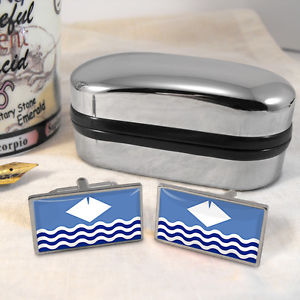 【送料無料】メンズアクセサリ—　ワイトカフスボタンボックスisle of wight flag cufflinks amp; box