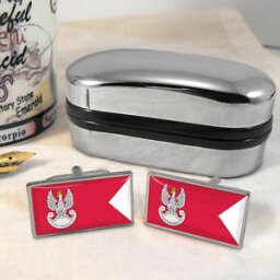 【送料無料】メンズアクセサリ—　ポーランドフラグカフスボタンボックスpolish land forces flag cufflinks amp; box