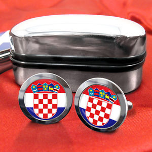 【送料無料】メンズアクセサリ— クロアチアクロアチアアームカフスボタンアンプフルバツカコートボックスcroatia croatian hrvatsk...