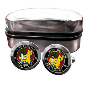 【送料無料】メンズアクセサリ—　スコットランドバッジカフスボタンボックスmactavish scottish clan crest badge cufflinks amp; box