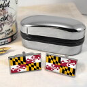 【送料無料】メンズアクセサリ—　メリーランドカフスボタンボックスmaryland flag cufflinks amp; box