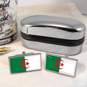 【送料無料】メンズアクセサリ—　アルジェリアカフスボタンボックスalgeria flag cufflinks amp; box