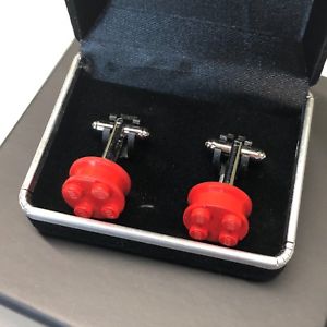 【送料無料】メンズアクセサリ—　レゴホイールカフスボタンクラシックサイズボックス listingvintage lego wheels cufflinks classic size red wheels silver plated gift box