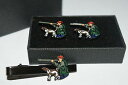 【送料無料】メンズアクセサリ— ハンティングタイクリップセットエナメルシャツhunting cufflink amp; tie clip set s...