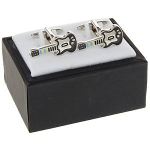 【送料無料】メンズアクセサリ—　シルバーギターカフスボタン listingmens equilibrium silver plated guitar cufflinks brand and boxed po421