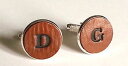 【送料無料】メンズアクセサリ- バレンタインパーソナライズメンズカフスボタンvalentines personalised gift mens stamped leather cufflinks choose letters