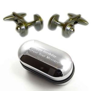 【送料無料】メンズアクセサリ—　ボディービルダンベルカフリンクスボックスbodybuilding weight lifter dumbbell cufflinks amp; engraved gift box