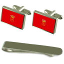 【送料無料】メンズアクセサリ— フラグシルバーカフスボタンタイクリップボックスセットnavarre flag silver cufflinks ti...