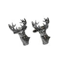 【送料無料】メンズアクセサリ- レザー×ヘッドピューターカフリンクスenglish made stags head pewter cufflinks in a leatherette x2tsbca22