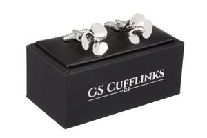 【送料無料】メンズアクセサリ—　シルバーボックスプロペラカフリンクスsilver colour nautical ships ..