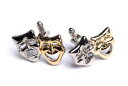 【送料無料】メンズアクセサリ—　カフスリンクtheatre masks goldsilverplated cufflinks