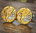 【送料無料】メンズアクセサリ— ムーブメントカフスボタンビンテージメンズレトロgold watch movement cufflinks steampunk vintage wedding groom mens gift retro