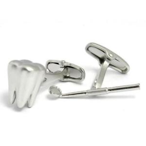 【送料無料】メンズアクセサリ—　ミラーカフリンクスdentist tooth and mirror cufflinks