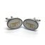 【送料無料】メンズアクセサリ—　エナメルテナーホーンバリトンメッキパッドカフスボタンenamelled tenor horn baritone oval silverplated torpedo cufflinks in padded g