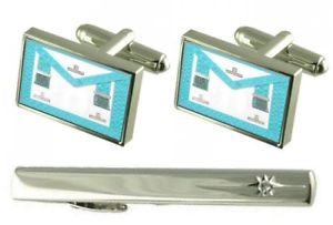 【送料無料】メンズアクセサリ—　セットタイクリップマスターレガリアエプロンカフリンクスgift set tie clip masonic craft worshipful master regalia apron cufflinks