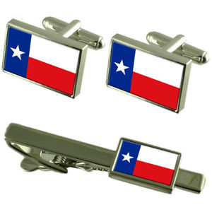 【送料無料】メンズアクセサリ— テキサスカフスボタンタイクリップマッチングボックスセットtexas flag cufflinks tie clip matching box gift set
