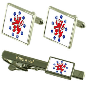 【送料無料】メンズアクセサリ— ドイツコミュニティーフラグカフスボタンタイクリップマッチングボックスgerman community flag cufflinks engraved tie clip matching box set
