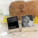 yzYANZT?@JtX{^personalised father of the groom wedding photo cufflinks wedding party gift