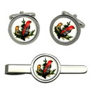 【送料無料】メンズアクセサリ— タイクリップセットpine grosbeak round cufflink and tie clip set