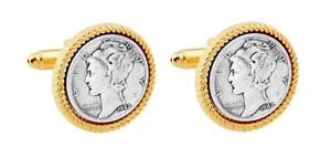 【送料無料】メンズアクセサリ—　マーキュリーダイムアメリカカフスボタンメーカーmercury dime cufflinks manufacturers direct made in usa