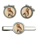 【送料無料】メンズアクセサリ— フクロウラウンドタイクリップセットscreech owl round cufflink and tie clip s...