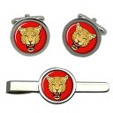 【送料無料】メンズアクセサリ— ヘッドラウンドタイクリップセットheraldic leopards head round cufflink and ...