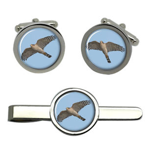 【送料無料】メンズアクセサリ— タイクリップセットsparrow hawk round cufflink and tie clip set