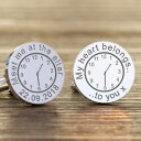 【送料無料】メンズアクセサリ—　パーソナライズカフスボタンpersonalised meet me at the alter cufflinks, groom gift wedding party gift,