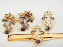 【送料無料】メンズアクセサリ— カフスボタンバッジネクタイクリップセットreme cufflinks, badge, tie clip milita...