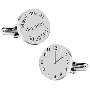 【送料無料】メンズアクセサリ—　パーソナライズカフスボタンpersonalised meet me at the alter cufflinks, wedding party gift, groom gift