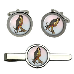 【送料無料】メンズアクセサリ—　タイクリップセットhobby falcon round cufflink and tie clip set
