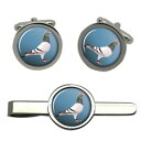 【送料無料】メンズアクセサリ— レースタイクリップセットracing pigeon round cufflink and tie clip set