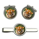 【送料無料】メンズアクセサリ— シベリアンタイガーラウンドタイクリップセットsiberian tiger round cufflink and ti...