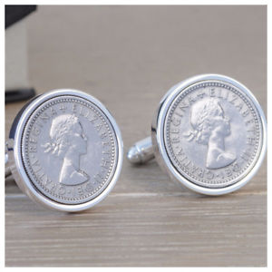 personalised sixpence silver coin cufflinks wedding mens birthday anniversary6ペンスカフスリンクmens※注意※NYからの配送になりますので2週間前後お時間をいた...