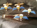 【送料無料】メンズアクセサリ— パラシュートカフスボタンバッジネクタイクリップセットparachute qualification wings cu...