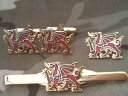 【送料無料】メンズアクセサリ— ウェールズウェールズドラゴンカフリンクスバッジネクタイクリップセットwales welsh dragon cuffl...