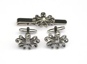 【送料無料】メンズアクセサリ—　タコピューターカフスボタンタイクリップシーライフボックスセットoct..