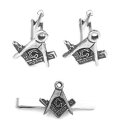 【送料無料】メンズアクセサリ— フリーメーソンピューターカフスボタンタイクリップボックスセットmasonic pewter cufflinks an...