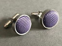 yzYANZT?@JtXN EFfBOwgZbground purple cufflinks fabric inserts circular dapper wedding gents gift set