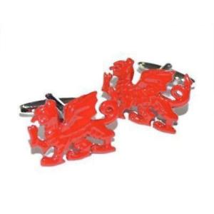 【送料無料】メンズアクセサリ—　ウェールズドラゴンカフリンクスred welsh dragon cufflinks
