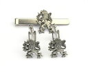 【送料無料】メンズアクセサリ— ライオンピューターカフスボタンタイクリップスコットランドボックスセットrampant lion pewter cuf...