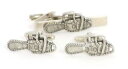【送料無料】メンズアクセサリ— チェーンソーシロメカフスリンクネクタイピンセットchainsaw design pewter cufflinks a...