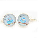 【送料無料】メンズアクセサリ— フクロウカフスボタンパーソナライズカフリンクスdaddy and me owl cufflinks personalised fathers day cufflinks