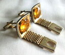 【送料無料】メンズアクセサリ- ビンテージメッシュカフリンクスシトリントイレラップvintage mesh wrap around cufflinks with citrine yellow coloured rhinestones wc32