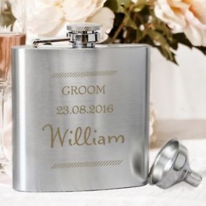 【送料無料】メンズアクセサリ?　パーソナライズヒップフラスコpersonalised groom hip flask