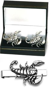 【送料無料】メンズアクセサリ—　スコーピオンカフリンクスタイクリップバータックスライドアフリカセ..