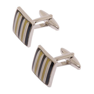 sophos yellow stripe square cufflinks in presentation gift boxプレゼンテーションボックスストライプスクエアカフリンクス※注意※NYからの配送になりますので2週間前後お時間をいただ...